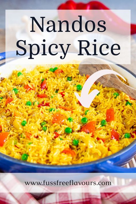 Super Rice Recipe, Flavourful Rice Recipes, Saucy Rice Recipe, Long Rice Recipes, Peri Peri Rice Recipe, Spicy Rice Recipes Easy, Nandos Rice Recipes, South African Side Dish Recipes, Peri Peri Pasta