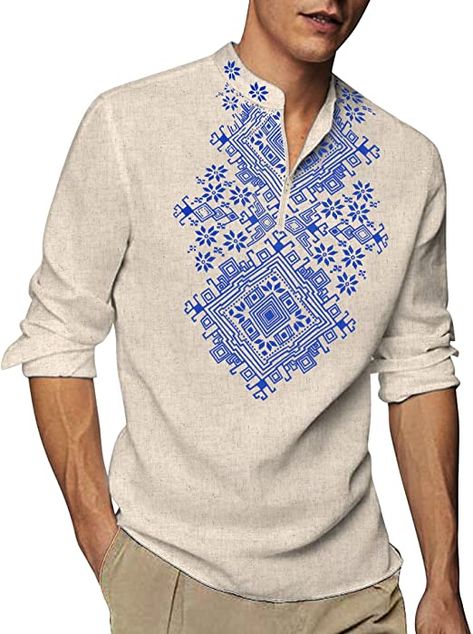 Hippie T Shirt, Color Shading, Stylish Shirts Men, Hippie T Shirts, Men Fashion Casual Shirts, Mens Casual Dress Outfits, Linen Shirt Men, Mens Henley, Mens Casual Dress