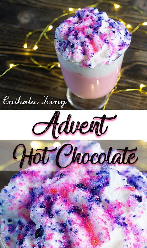 This Advent hot chocolate recipe is great for living the liturgical year with your Catholic kids. It's easy to make, too! #catholicicing #advent #liturgicalliving Ladybug Classroom, Catholic Icing, Hot Chocolate Treats, Advent Crafts, Children Ministry, Purple Food Coloring, Liturgical Year, Chocolate Crafts, Catholic Education