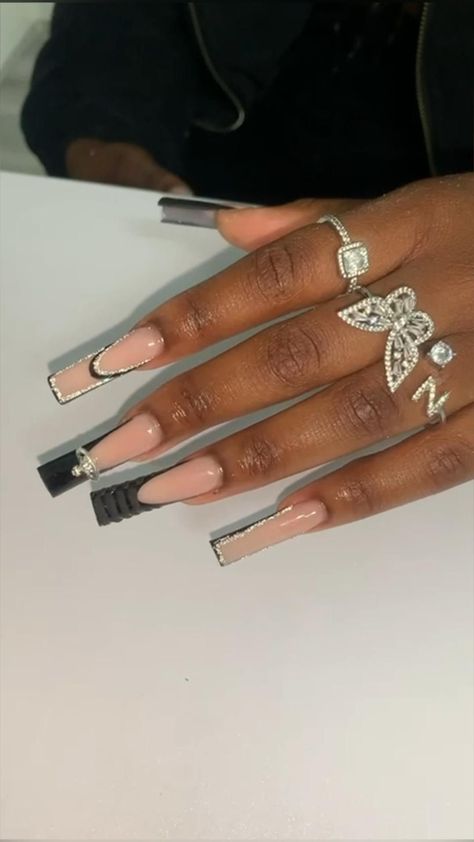 Linktree. Make your link do more. Grey And Black Acrylic Nails, Nails 2023 Trends Black Women, Birthday Nails Black And White, Black Nails Acrylic Coffin, Nail Designs Black Women, Nail Ideas For Black Women, Nails For Black Women, Nails On Black Women, Red Bottom Nails