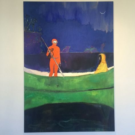 Exercising with Peter Doig! Orange is The New Black #exercising #peterdoig #venice #beachlife #orangeisthenewblack #orange #diving #lookinggooddiving Goya Paintings, Peter Doig, Edward Hopper, Orange Is The New Black, Art Event, Yellow Painting, Art Abstrait, Figure Painting, Figurative Art