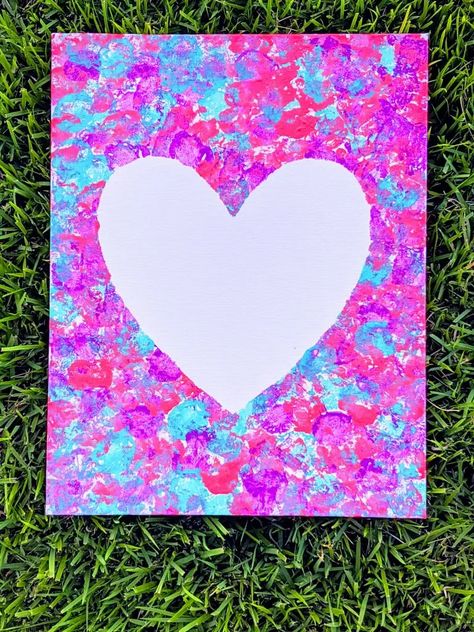 Beautiful Cotton Ball Heart Painting for Kids - Crafting A Fun Life Easy Painting For Kids, Cotton Ball Crafts, Valentine Wallpapers, Valentines Day Painting, Romantic Decorations, Heart Art Projects, Kids Canvas Painting, Cotton Painting, Kids Canvas Art