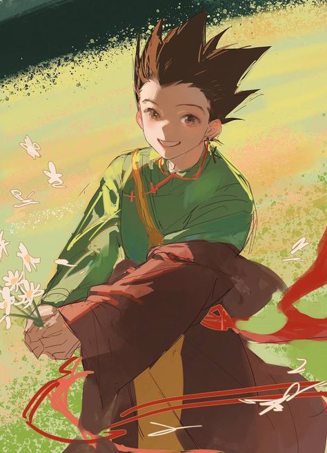 Gon Freecss, Hxh Characters, Library Aesthetic, Twitter Post, Hunter Anime, Anime Canvas, Manga Illustration, Hunter X Hunter, Manga Comics