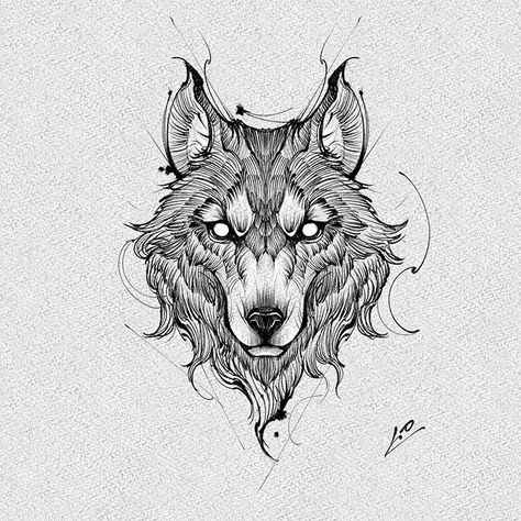 Wolf Design Tattoo, Wolf Art Tattoo, Wolf Tattoo Sketch, Wolf Drawing Tattoo, Wolves Tattoo, Fenrir Tattoo, Herren Hand Tattoos, Viking Tattoo Sleeve, Throat Tattoo