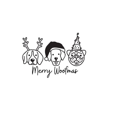 Cat Christmas Cards, Clip Art Freebies, Merry Woofmas, Merry Christmas Dog, Doodle Ideas, Christmas Doodles, Doodle Dog, Dog Illustration, Star Gift