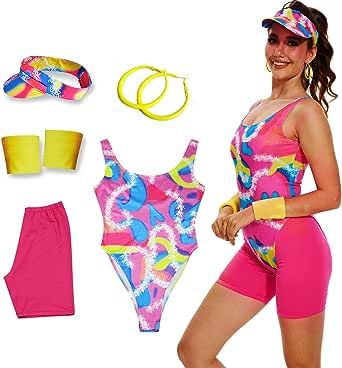 #halloween #ken #barbie #costumes #barbiecostume #kencostume #barbiemovie Margot Robbie Halloween, Blade Costume, Workout Costume, 80s Workout Costume, 80s Workout Outfit, Glow Outfits, 80s Workout Clothes, Jogging Leggings, Barbie Halloween Costume