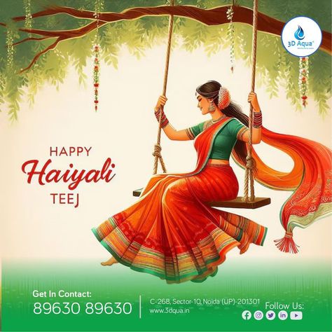 3D Aqua celebrate Happy Hariyali Teej 2024 #HariyaliTeej2024 #HappyHariyaliTeej Happy Hariyali Teej, Quick Saves