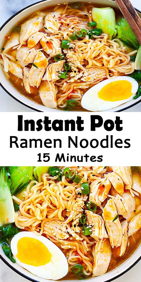 Instant Pot Ramen, Ramen Eggs, Chicken Instapot, Eggs And Vegetables, Ramen Recipes Easy, Ramen Recipe, Noodle Recipes Easy, Ramen Noodle Recipes, Hearty Chicken