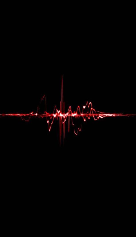 Red Lights, Sound Wave, Sound Waves, Black Background, Sound, Red, Black