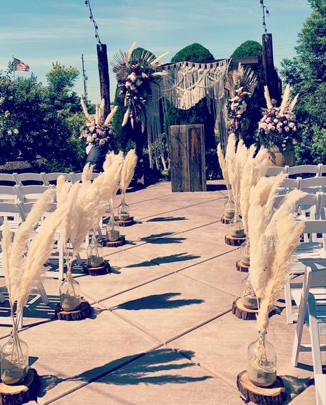 Boho Wedding Aisle, Glass Jug, Aisle Decor, Wedding Aisle, Pampas Grass, Wedding Stuff, Boho Wedding, Glass