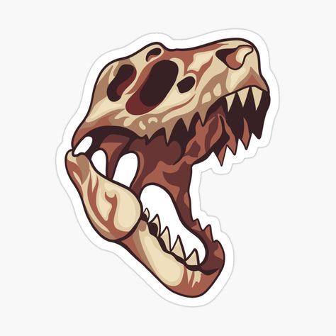 Get my art printed on awesome products. Support me at Redbubble #RBandME: https://www.redbubble.com/i/sticker/Dinosaur-skull-by-Holailustra/112166965.EJUG5?asc=u Jurrasic Park Stickers, Laptop Stickers Ideas, Stickers Dinosaur, Dinosaur Skull, Dinosaur Stickers, Skull Sticker, Classy Tattoos, Sticker Template, Art Case