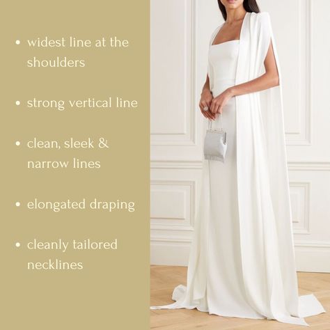 Dramatic Classic Wedding Dress Kibbe, Dramatic Classic Wedding Dress, Arezu Aesthetics, Kibbe Dramatic, Dramatic Classic, Classic Accessories, Classic Wedding Dress, Mod Wedding, Soft Classic