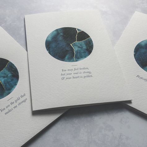 Ancient Philosophy, Kintsugi Art, Watercolor Circles, Broken Pieces, Notecard Set, Watercolor Sketch, Back Together, Original Card, Cards For Friends