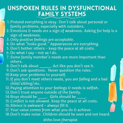 Unspoken Rules, Understanding Emotions, Non Verbal, Mental Health Therapy, Family Systems, Inner Child Healing, Family Problems, Conscious Parenting, Family Rules