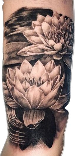 Violets Tattoo, Waterlily Tattoos, Lily Tattoo Ideas, Lily Tattoo Meaning, Water Lily Tattoo, Water Lily Tattoos, Violet Tattoo, Lily Tattoo Design, Realism Tattoos