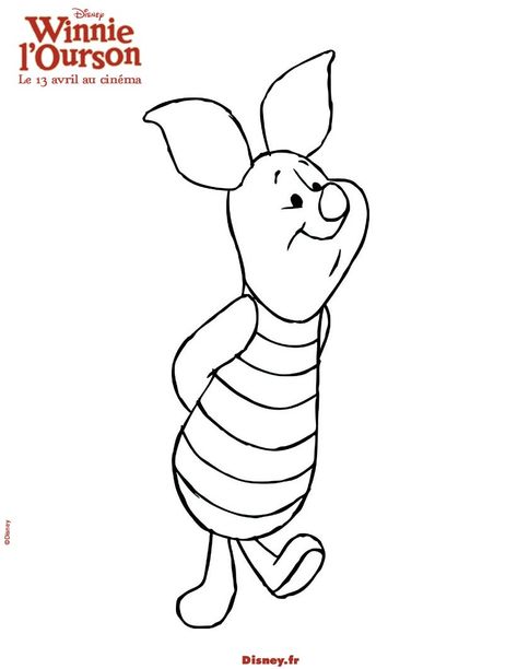 Un joli coloriage de Winnie L'Ourson. Viens colorier Porcinet de plein de couleurs. Un coloriage pour tous les enfants fans des dessins animés Disney. Winnie The Pooh Coloring Pages, Pooh Coloring Pages, Disney Piglet, Cute Winnie The Pooh, Easy Love Drawings, D Images, Christmas Dinnerware, Rock Crafts, Love Drawings