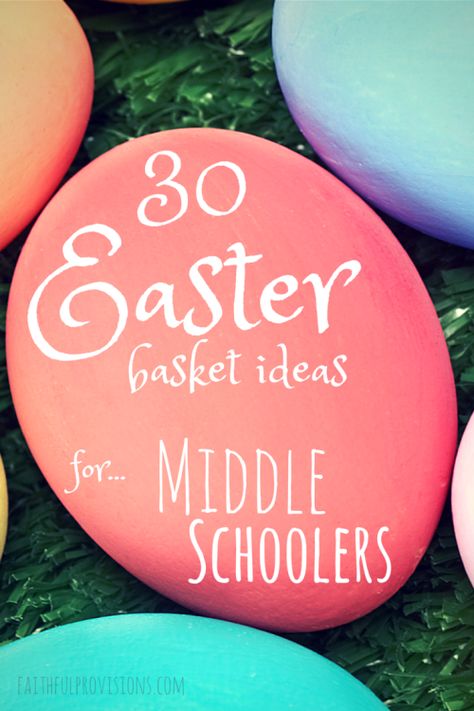 30 Easter Basket Gift Ideas for Middle Schoolers - Faithful Provisions Sports Easter Basket, Teen Boy Easter Basket, Simple Easter Baskets, Teen Easter Basket, Boys Easter Basket, Middle School Boys, Easter Basket Ideas, Easter Games, Middle Schoolers