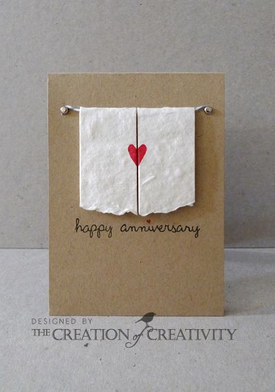 happy anniversary - I love this! Two towels hanging on a towel rack - love it! Paper Crafts Magazine, Wedding Anniversary Cards, Anniversary Card, Creative Cards, Love Cards, Simple Cards, Paper Cards, Happy Anniversary, Cute Cards