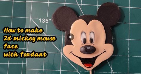 How To Make 2D Mickey Mouse face topper😊 | How To Make 2D Mickey Mouse face topper😊 #fondant  #fondantcake #cake #cakes #chocolate #baking #fondantdoll #fondantfigurine #cakeart #cakedesign | By AntonyFacebook Mouse Mask, Diy Cookie, Mini Mouse, Fondant Figures, Fondant Cake, Cake Art, Fondant, Figurines, Dolls