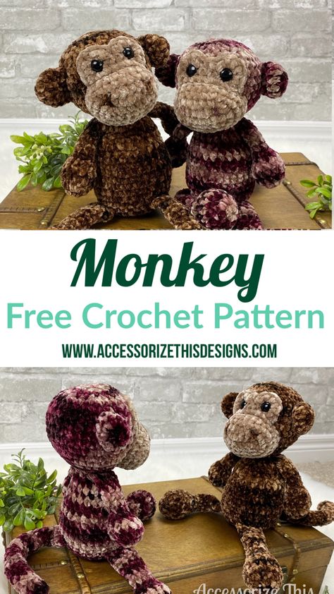 Amigurumi Flamingo, Crochet Monkey Pattern, Amigurumi Monkey, Amigurumi Owl, Stuffed Animal Pattern, Crochet Monkey, Monkey Pattern, Bunny Amigurumi, Tutorial Ideas