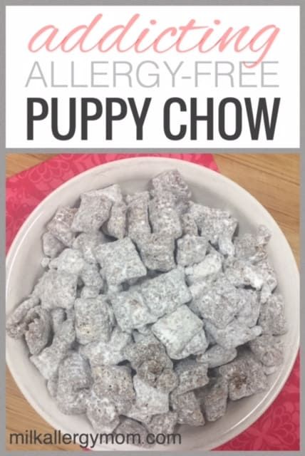 Peanut Free Desserts, Soy Free Desserts, Milk Allergy Mom, Muddy Buddy, Puppy Chow Recipes, Allergen Free Recipes, Dairy Free Snacks, Milk Allergy, Soy Free Recipes