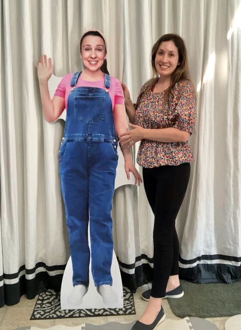 I make Ms. Rachel Life Size Cardboard Cutouts! Made to Order, so visit my website for more info on how to get one. :) Ms Rachel Bday Party, Ms Rachel Costume, Ms Rachel Cake Ideas, Miss Rachel Birthday Party, Ms Rachel Party, Ms Rachel Birthday Party, Mrs Rachel, Miss Rachel, Life Size Cardboard Cutout