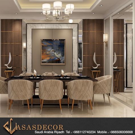 Neoclassical Kitchen, Dining Room Design Luxury, Luxury Ceiling Design, Dining Area Design, Drawing Room Interior Design, Living Room Decor Neutral, Dining Interior, Dining Room Design Modern, Elegant Living Room Decor