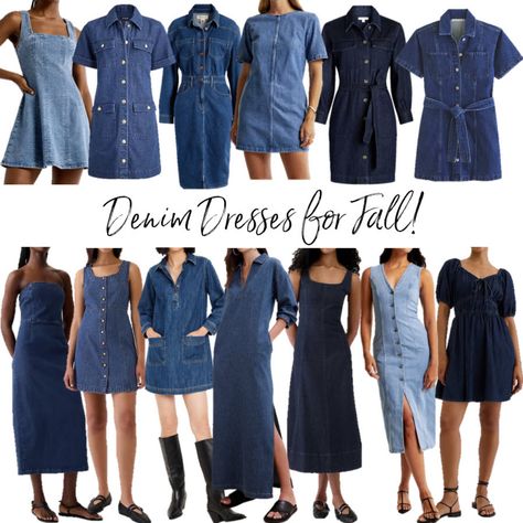 Fall outfit denim shirt dress Dresses For Fall, Outfit Denim, Denim Dresses, Country Concert Outfit, Country Concerts, Denim Shirt Dress, Denim Mini Dress, Long Live, Denim Mini