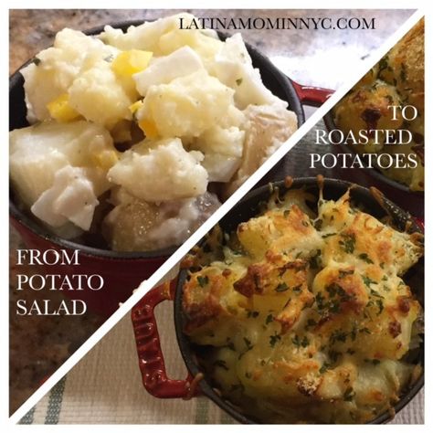 Turn Leftover Potato Salad into Roasted Potatoes Leftover Potato Salad, Red Potato Salad, Salted Potatoes, Leftover Potatoes, Potato Pasta, Roasted Potato Recipes, Salad Sauce, Potato Cakes, Leftovers Recipes