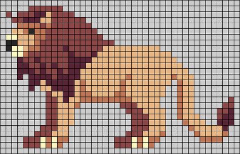 Lion Perler Beads, Lion Pixel Art, Quilt As You Go, Art Patterns, Pixel Pattern, Pixel Art Pattern, Cross Stitch Animals, Perler Bead Art, Alpha Pattern