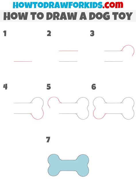 how to draw a dog toy step by step Dog Toy Drawing, Toy Drawing, Bone Drawing, Draw A Dog, Dog Drawing Simple, Easy Drawing Tutorial, Dog Steps, Drawing Tutorials For Kids, Doodles Drawings