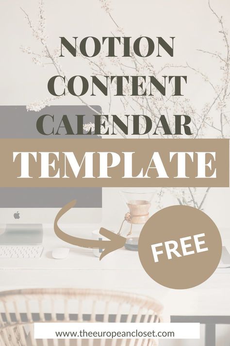 Free Notion Templates Notion Template Ideas Content Creator, Notion Calendar Template Free, Notion For Business, Notion Free Template, Notion Template Ideas Aesthetic, Notion Content Calendar, European Closet, Organization Notes, Content Calendar Template