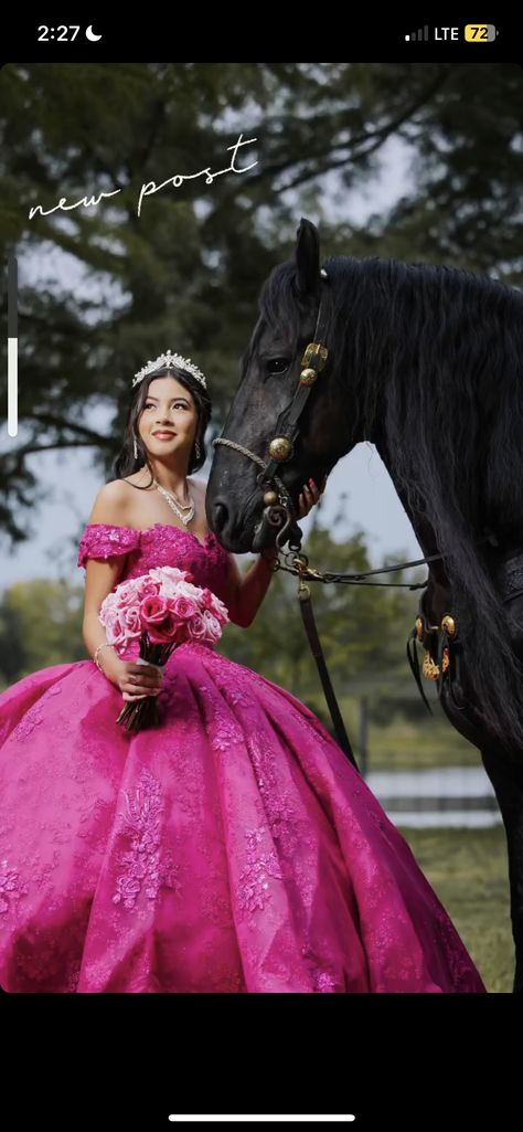 Fuchsia Quinceanera Dress, Fuschia Quinceanera Dresses, Dark Quince Dresses, Bright Pink Quinceanera Dresses, Black And Pink Quinceanera Dress, Rancho Quince, Hot Pink Quinceanera Theme, Magenta Quinceanera Dresses, Hot Pink Quince Dress