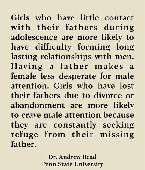 #psychology #fatherless #maleattention #attentionseeker #trauma Fatherless Quotes, Fatherless Daughter Quotes, Fatherless Daughter, Male Attention, Attention Quotes, Absent Father, Attention Seekers, Long Lasting Relationship, Author Quotes