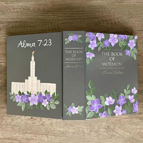 Say hello to the painted Journal Edition!! Bigger cover = more space to paint 🤩 Painted Book Of Mormon, Painted Journal, Scripture Painting, Mormon Art, The Book Of Mormon, Painting Inspo, Book Of Mormon, Painted Books, Latter Days