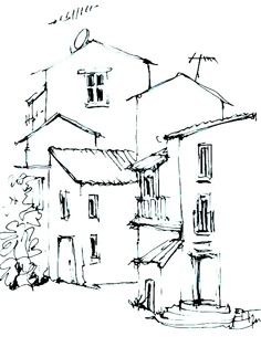 A Level Art Sketchbook, Nature Sketch, Building Drawing, Pen Art Drawings, Landscape Sketch, House Sketch, Drawing Exercises, Architecture Drawing Art, Shadow Art