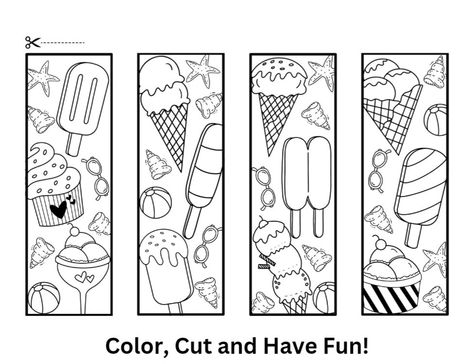 Free Summer Coloring Bookmarks, Coloring Bookmarks, Free Coloring Printable Colorable Bookmarks, Coloring Bookmarks Free, Bookmarks Coloring, Summer Bookmarks, Bookmarks To Color, Summer Coloring, Holiday Program, Coloring Bookmarks, Summer Books