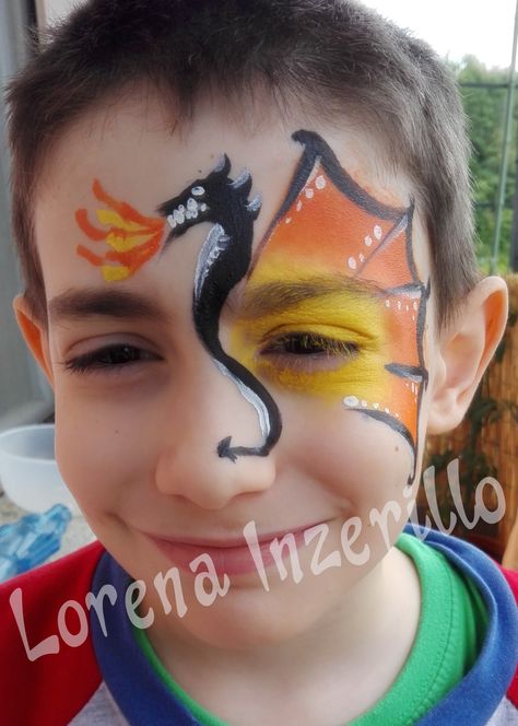 Kids Face Painting Easy, Dragon Face Painting, Easy Face Painting Designs, Dragon Makeup, Face Painting For Boys, Fair Face, Skin Paint, Festival Face, Dragon Face