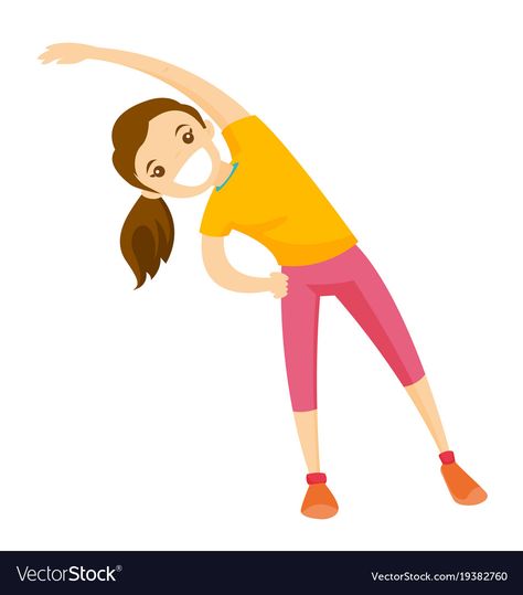 Warm Up Exercise, Cool Down Exercises, Nutrition App, Drawing Exercises, Cartoon People, White Woman, Workout Warm Up, Vector Cartoon, Do Exercise