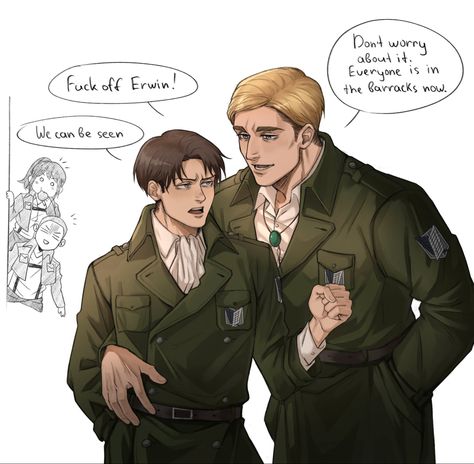 Connie And Sasha, Levi And Erwin, Attack On Titan Comic, Attack On Titan Ships, Attack On Titan Funny, Butler Anime, Attack On Titan Fanart, Attack On Titan Levi, Attack On Titan Art