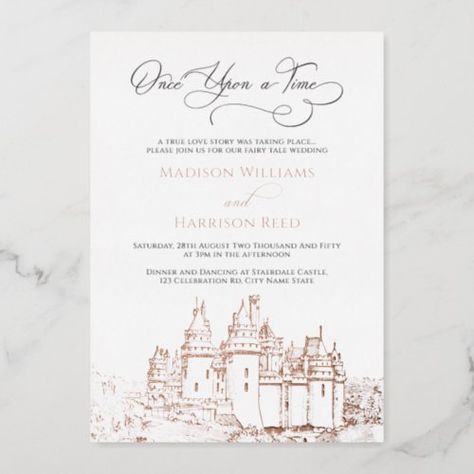 Gold Leaf Invitations, Fairytale Invitation, Rose Gold Foil Invitations, Fairytale Wedding Invitations, Wedding Rose Gold, Leaf Invitations, Gold Foil Invitation, Gold Foil Wedding Invitations, Foil Pressed Wedding Invitations