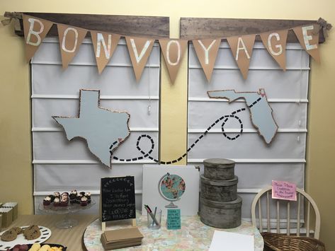 California to New Mexico instead Good Bye Party Ideas Decoration, Bon Voyage Decorations Ideas, Bon Voyage Party Ideas, Bon Voyage Party Decorations, Farewell Party Ideas, Outdoor Tent Party, Farewell Party Decorations, Moving Party, Leaving Party