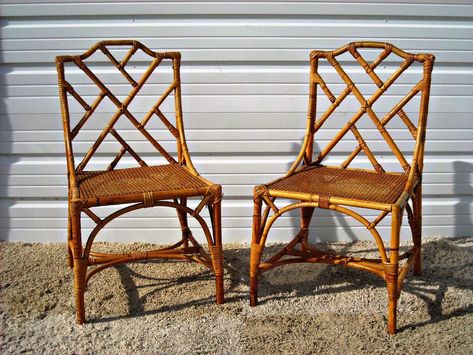 Vintage Bamboo Furniture - Cool Storage Furniture Check more at http://cacophonouscreations.com/vintage-bamboo-furniture/ Bamboo Furniture Outdoor, Rustic Kitchen Chairs, Bamboo Furniture Vintage, Cool Desk Chairs, Wooden Accent Chair, Bamboo Dining Chairs, Bamboo Chairs, Patchwork Chair, Chippendale Chairs