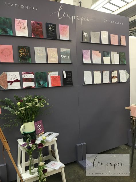 2019 Most Curious Wedding Fair Stand - LouPaper Stationery & Calligraphy #mostcurious #mostcuriousweddingfair #weddingfair #weddingideas #weddinginspo #2019wedding #londonwedding #LouPaper Wedding Invitation Display Ideas, Wedding Fair Stand, Wedding Fair Booth, Wedding Fair Stand Ideas, Wedding Show Booth Ideas, Wedding Stationery Display, Fair Stand Ideas, Bridal Fair Booth, Exhibition Booth Ideas