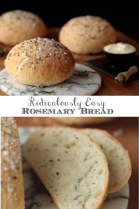 Easy Rosemary Bread, Bread Rosemary, Rosemary Bread, Savory Breads, Herb Bread, Knead Bread, Muffin Bread, Breaking Bread, Bread Sourdough