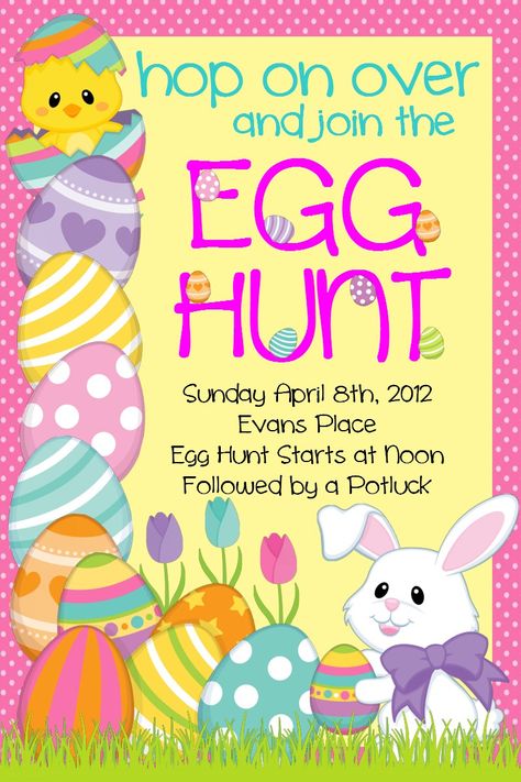 Invite I made for our block Easter egg hunt Easter Event, Easter Printables Free, Crayon Box, Holiday Theme, Easter Holiday, January 2023, Flower Box, Easter Holidays, Easter Ideas