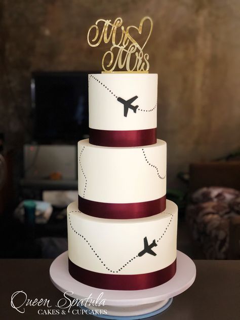 3-tier Burgundy Travel-themed Belgian Chocolate Flavor Wedding Cake  Like our official accounts:  Facebook Page: JustKIPbakin' Instagram: www.instagram.com/queen.spatula/  #QueenSpatula #JustKIPBakin #cakesandcupcake #customizedcakeph #personalizedcakeph #cakeph #weddingphilippines #nakedcake #seminakedcake #fondantcake #cakeslicing #cakephilippines #buttercreamcake #cakedesigner #wawiesbride #wawiesgroom #wawies #cakedesignerphilippines #worldclasscakes Wedding Cake Burgundy, Burgundy Wedding Cake, Travel Themed Wedding, Cupcake Queen, River Wedding, Themed Wedding Cakes, Travel Theme Wedding, Travel Theme, Belgian Chocolate