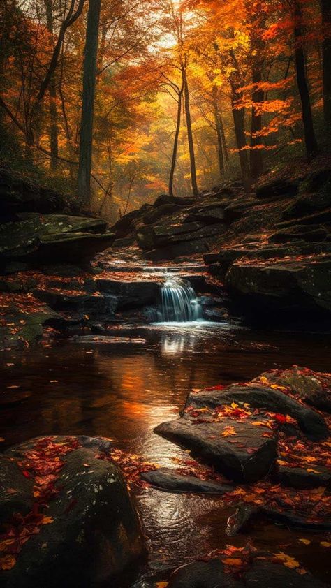 Autumn Rocks Waterfall iPhone 15 Wallpaper - iPhone Wallpapers : iPhone Wallpapers Lup Singuratic, Autumn Phone Wallpaper, Beautiful Landscaping, Fall Background, Scenery Pictures, Landscape Photography Nature, Autumn Scenes, Pretty Landscapes, Autumn Scenery