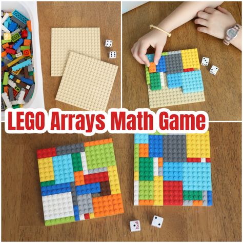 Lego Multiplication Activities, Lego Multiplication, Arrays Multiplication, Multiplication Games For Kids, Hands On Math Activities, Array Math, Arrays Activities, Maths Multiplication, Multiplication Arrays