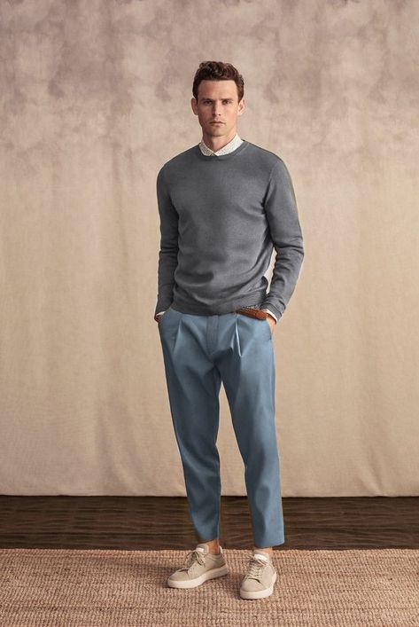 Men's Work Outfits, Mens Monochromatic Outfit Summer, Mens Architect Fashion, Monochromatic Men Outfit, Men’s Workwear Style, Men’s Monochromatic Outfits, Mens Summer Work Outfits, Spring Business Casual Outfits Men, Modern Business Casual Men